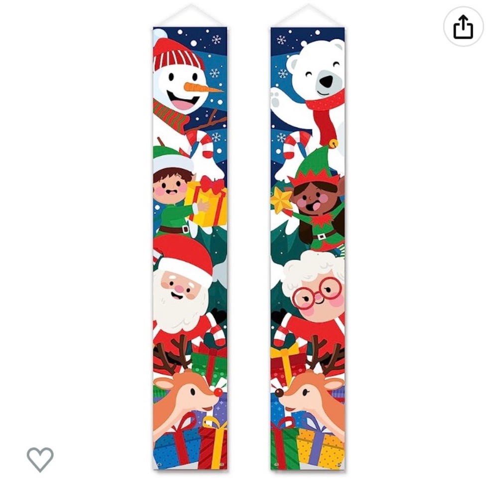 2 piece Christmas Porch Banner Set